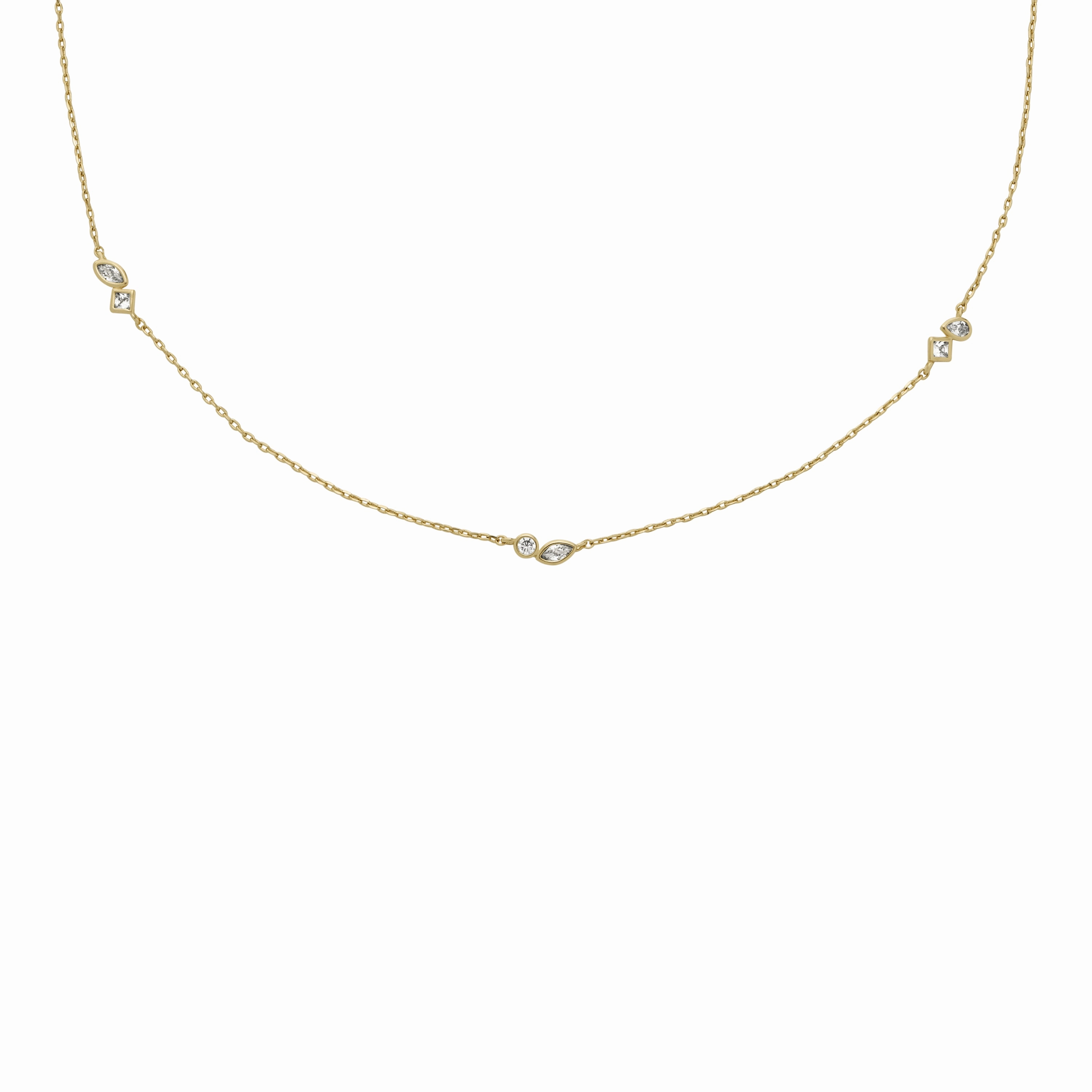 Ellis Toi Et Moi Gold-Tone Brass Station Necklace
