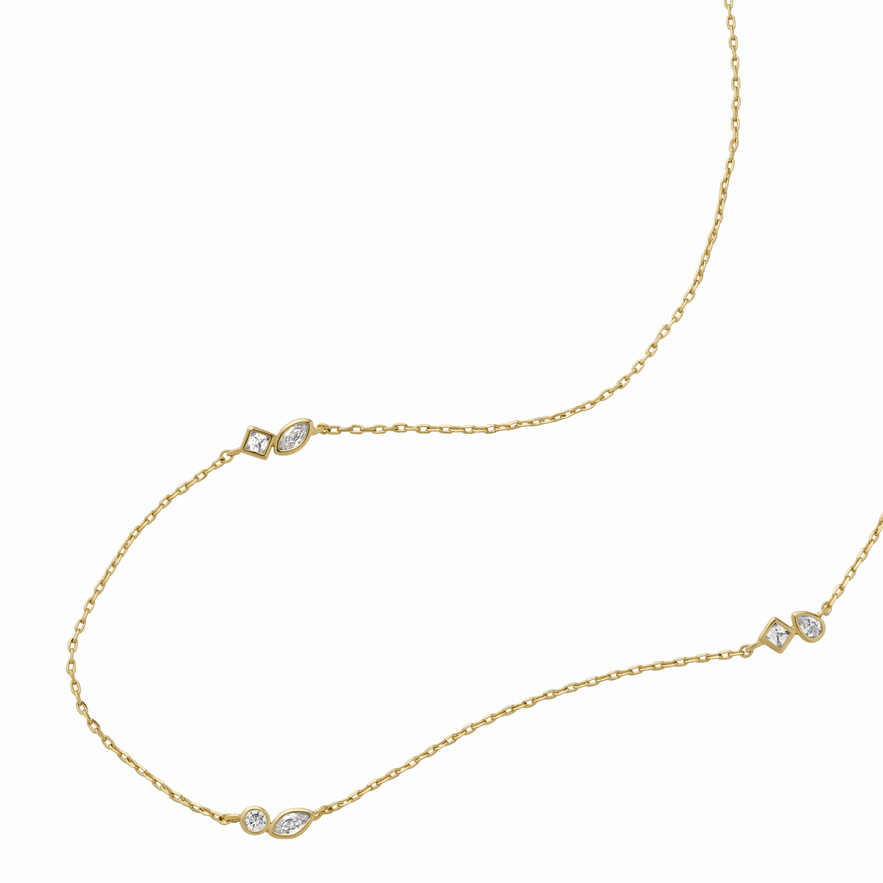 Ellis Toi Et Moi Gold-Tone Brass Station Necklace fashion-jewelry  