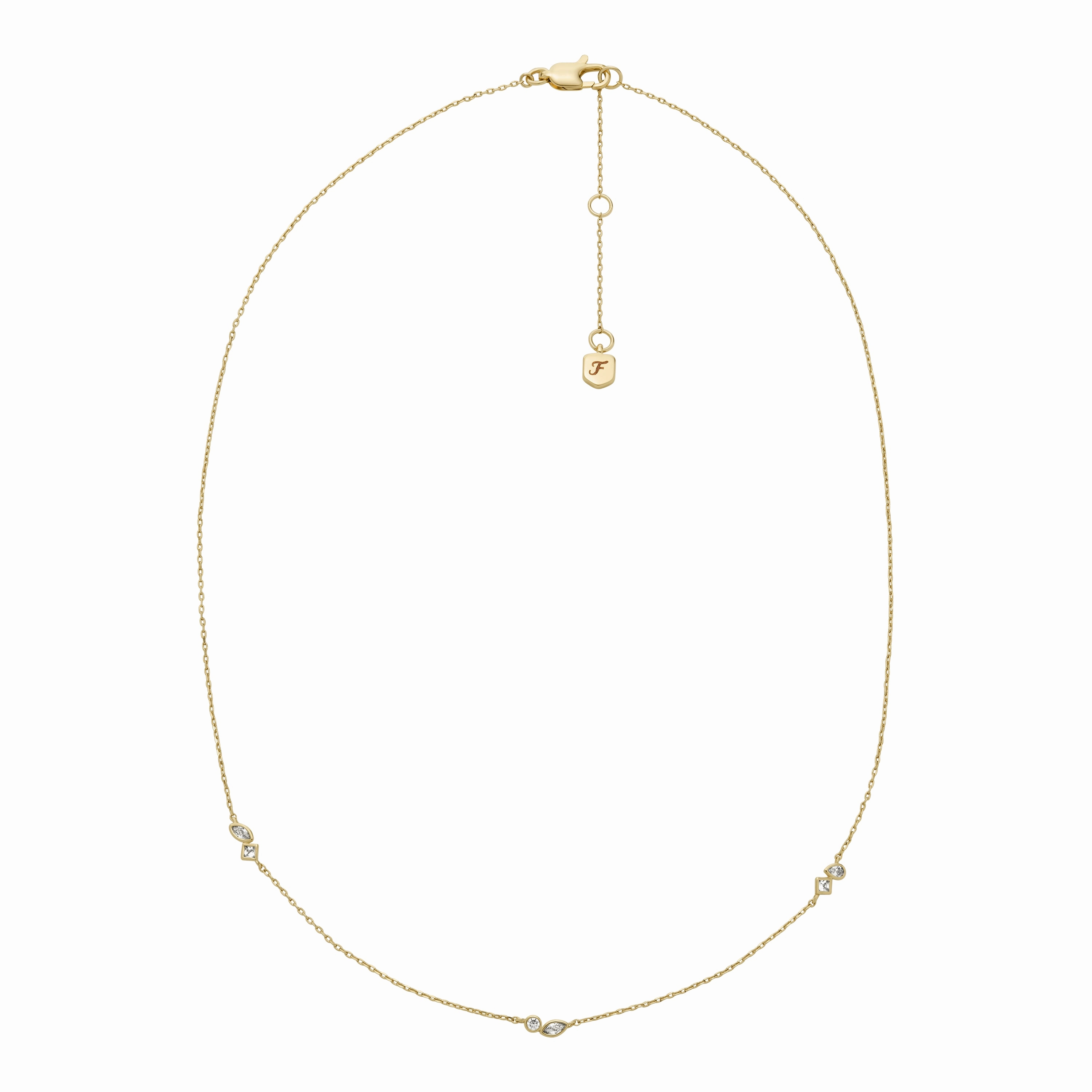 Ellis Toi Et Moi Gold-Tone Brass Station Necklace