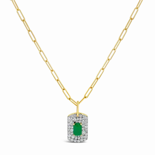 Emerald &amp; Diamond Pendant