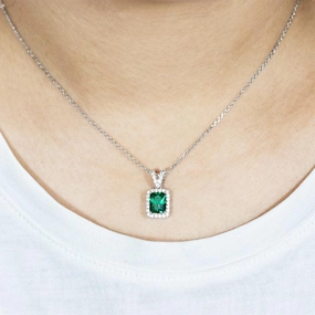 Emerald Clavicle Necklace For Women 