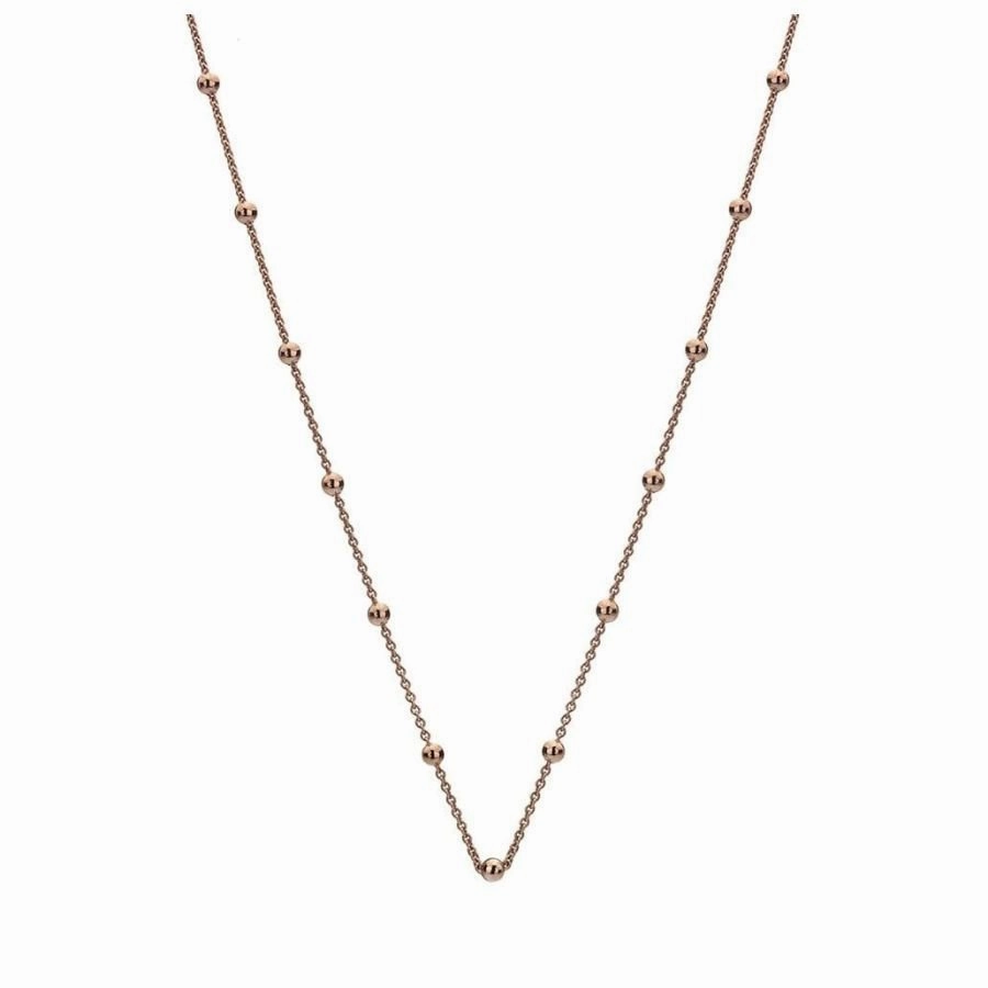 Emozioni rose gold plate silver intermittent bead chain. texture-silver-ornament  