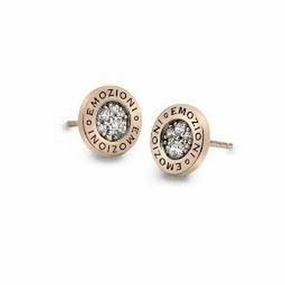 Emozioni Yellow Gold Plated Pianeta Cubic Zirconia Set Stud Earrings texture-silver-ornament  