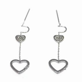 Emporio Armani Ladies Earrings Stainless Steel With Zircon, Silver Color 