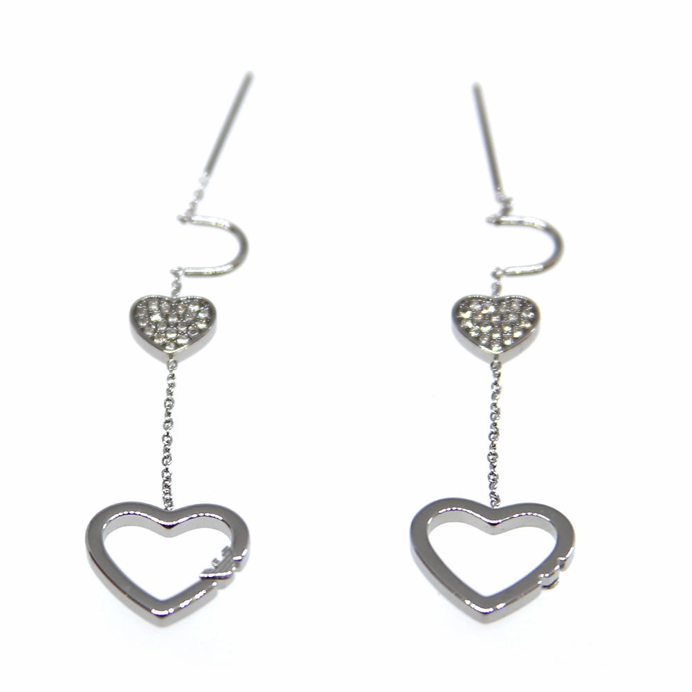 Emporio Armani Ladies Earrings Stainless Steel With Zircon, Silver Color 