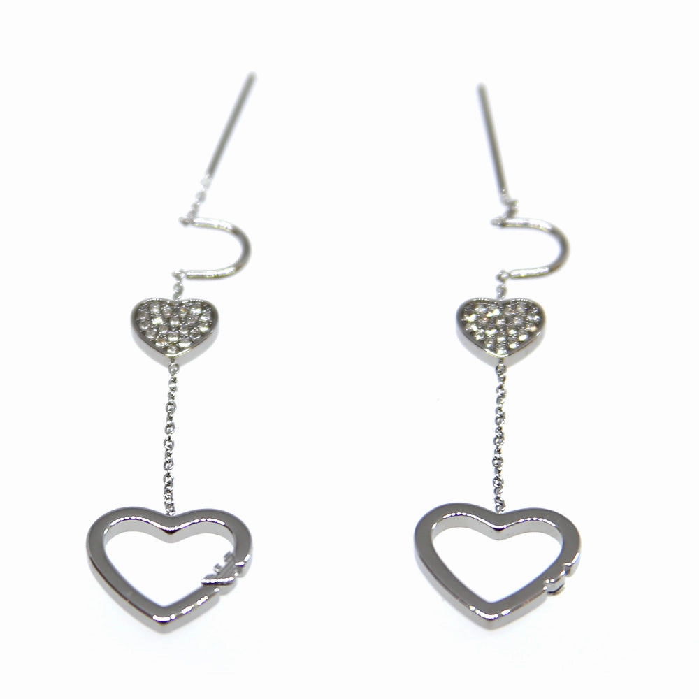 Emporio Armani Ladies Earrings Stainless Steel With Zircon, Silver Color fashion-jewelry  
