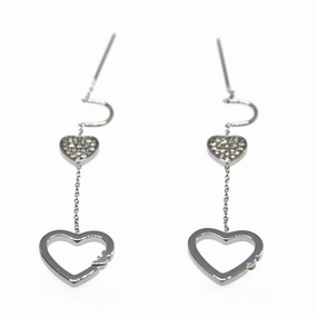 Emporio Armani Ladies Earrings Stainless Steel With Zircon, Silver Color fashion-jewelry  
