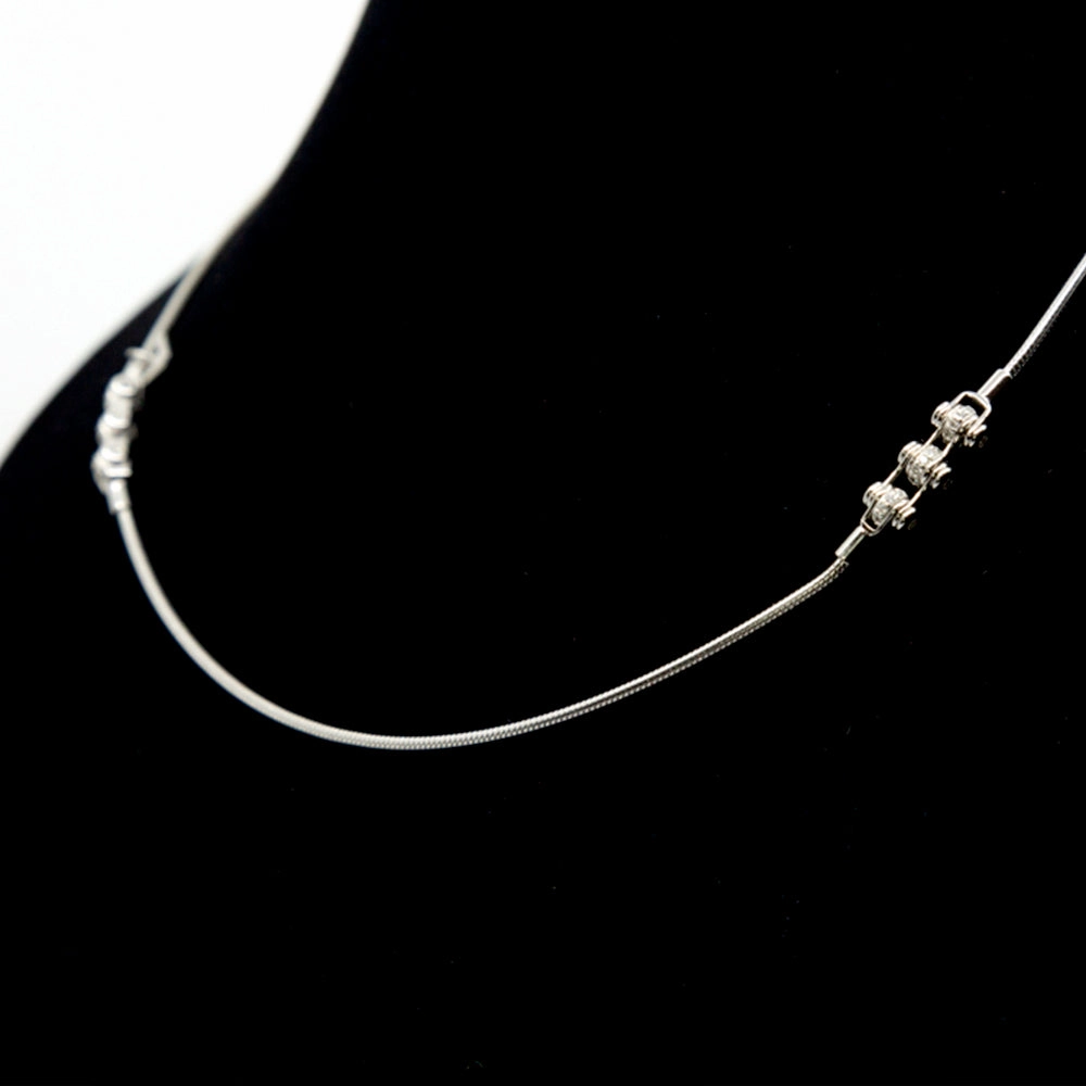 Emporio Armani Ladies Necklace Sterling Silver With Zircon & Mesh Style Chain