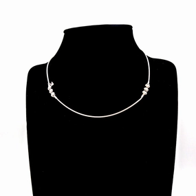 Emporio Armani Ladies Necklace Sterling Silver With Zircon & Mesh Style Chain fashion-jewelry  