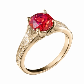 Enchanted Rose Red Ladies Ring hand-chain-bracelet  