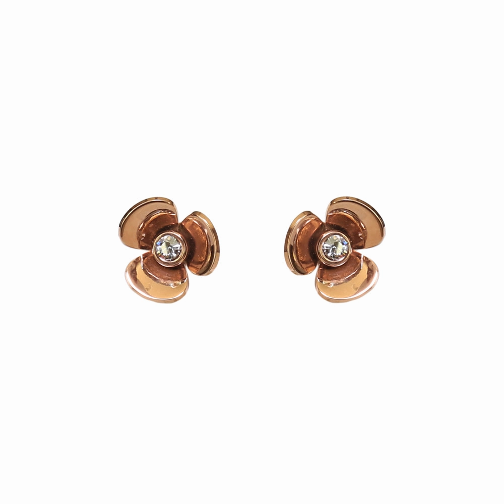 Esprit Earrings Ip Rosegold & Flower Design With Stone fashion-jewelry  