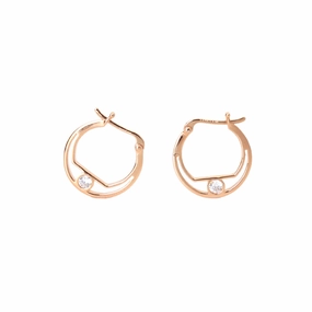 Esprit Earrings Ip Rosegold With Stone 925 