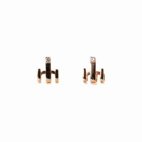 Esprit Earrings Rose Gold With Stone Design 