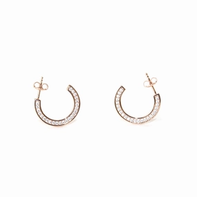 Esprit Earrings Rosegold C Style With Stone 