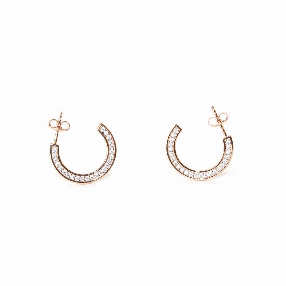 Esprit Earrings Rosegold C Style With Stone 