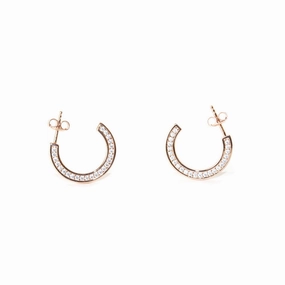 Esprit Earrings Rosegold C Style With Stone 