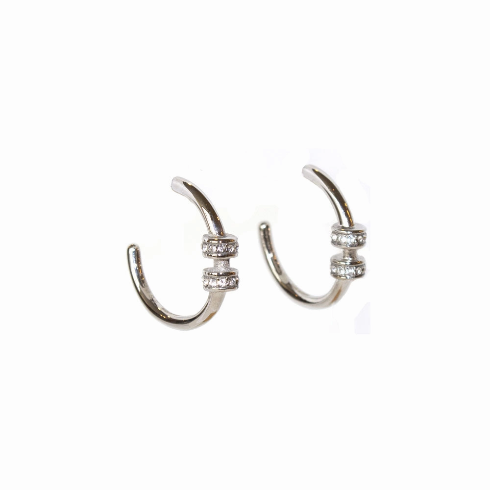 Esprit Earrings Silver C Style With Stone Design