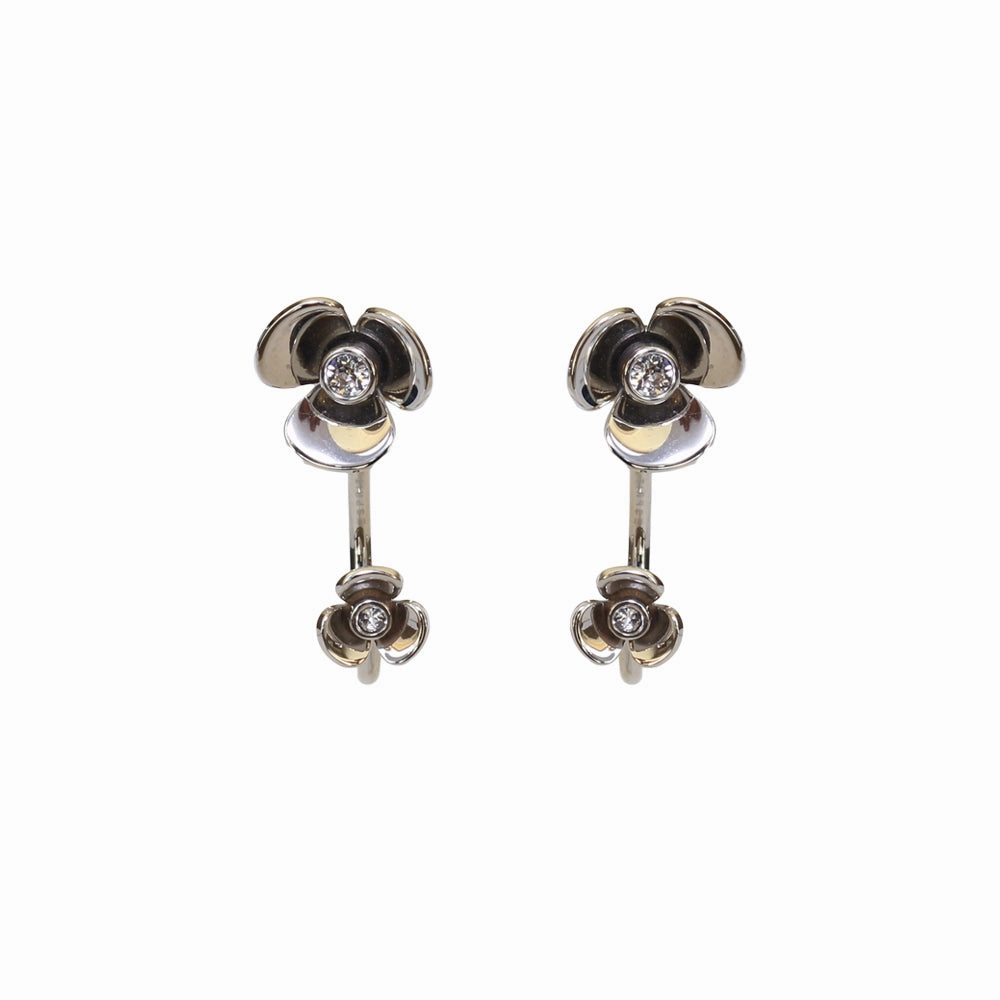 Esprit Earrings Silver Color & Flower Design With Stone fashion-jewelry  