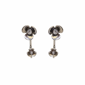 Esprit Earrings Silver Color & Flower Design With Stone fashion-jewelry  