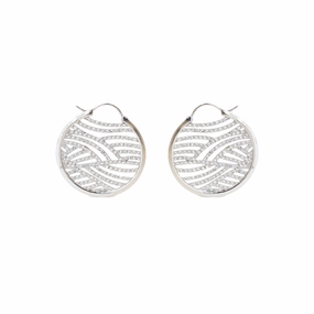 Esprit Earrings Silver Color Round Style With Stone 