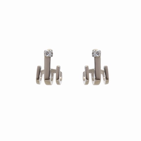 Esprit Earrings Silver Color With Stone Design 