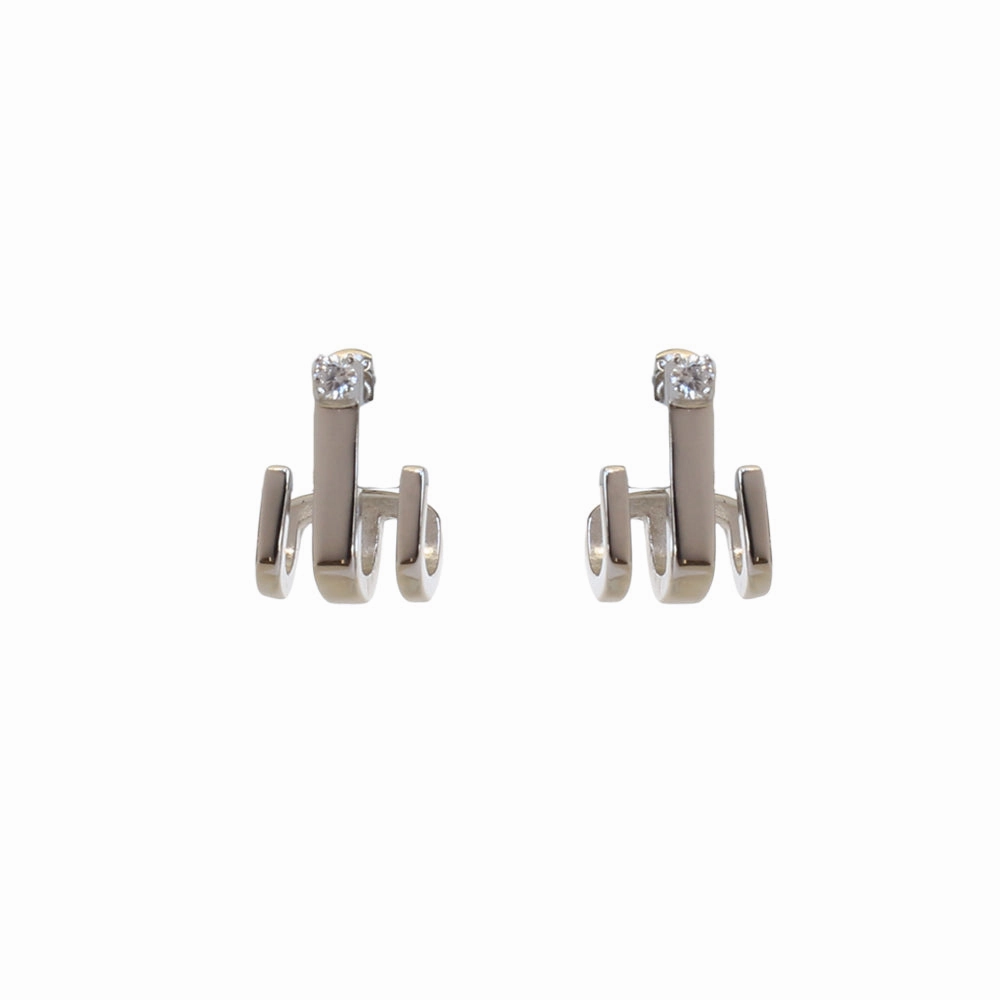 Esprit Earrings Silver Color With Stone Design 