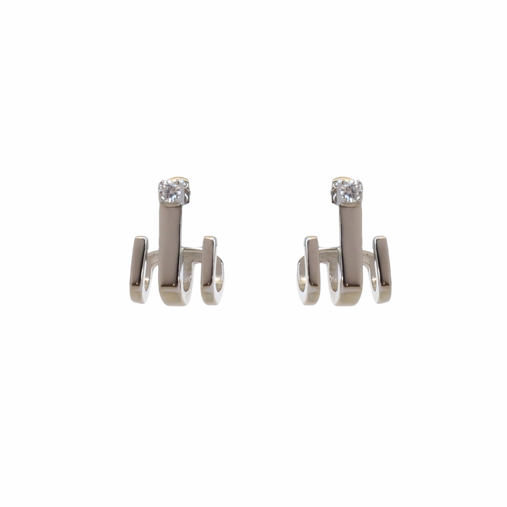Esprit Earrings Silver Color With Stone Design 