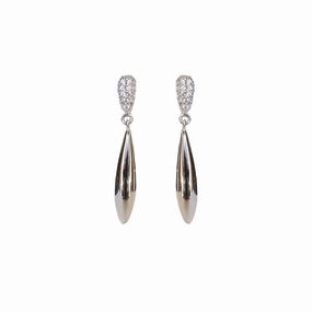 Esprit Earrings Silver ColorWith Oval Shape Dangling Style & Stones 925 Silver 