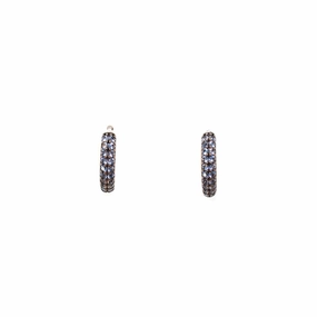 Esprit Earrings Silver Round Style With Blue Stone Design 
