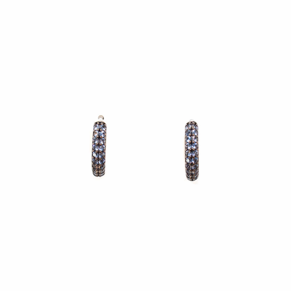 Esprit Earrings Silver Round Style With Blue Stone Design 