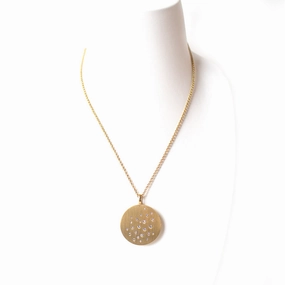Esprit Necklace Gold Chain With Round Pendant Matt Finish With Stone fashion-jewelry  