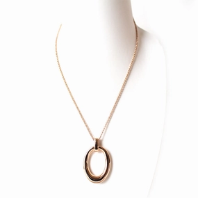 Esprit Necklace Long Rosegold Chain With Oval Pendant fashion-jewelry  