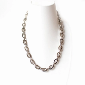 Esprit Necklace Silver Oval Shape Chain With Stone 9.25 Silver fashion-jewelry  
