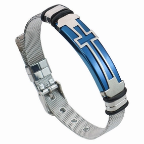 Eternal Cross Blue hand-chain-bracelet  