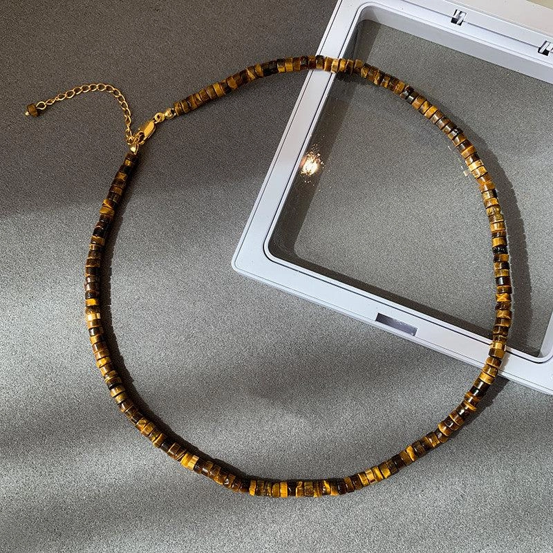 European And American Ins Natural Stone Colored Beaded Necklace Female