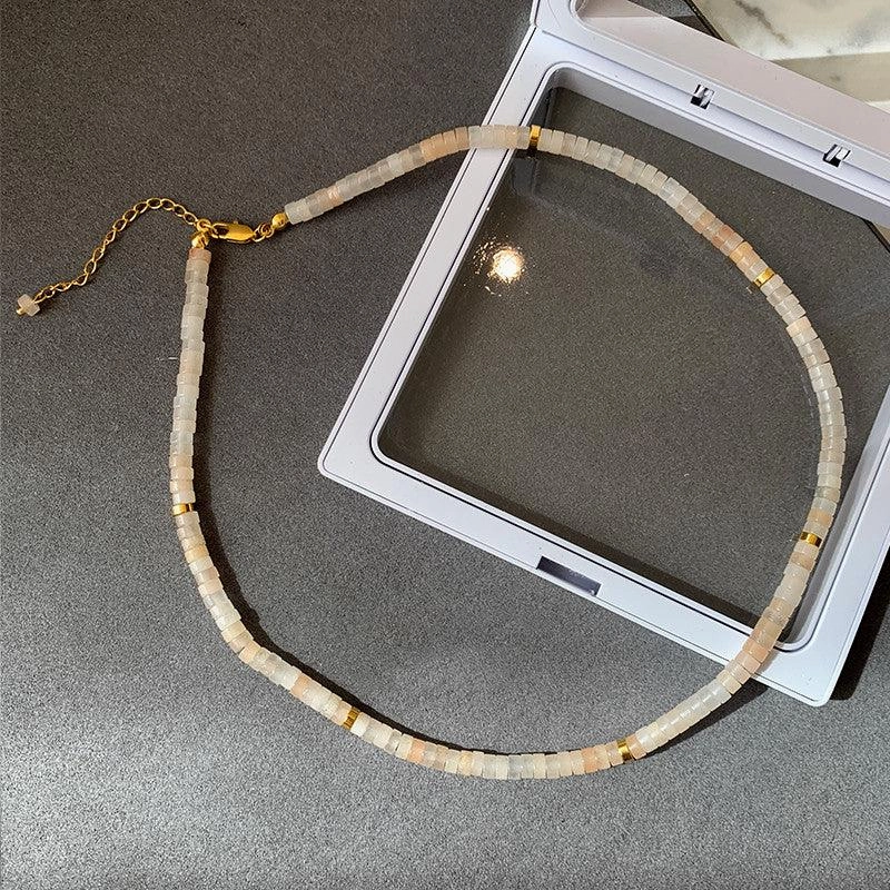 European And American Ins Natural Stone Colored Beaded Necklace Female