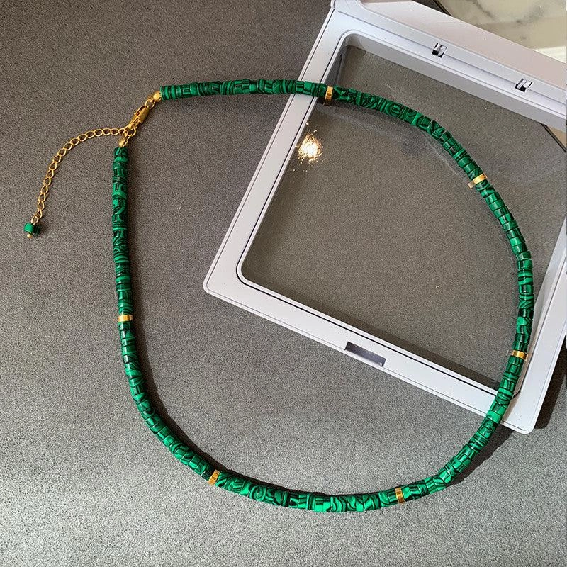 European And American Ins Natural Stone Colored Beaded Necklace Female