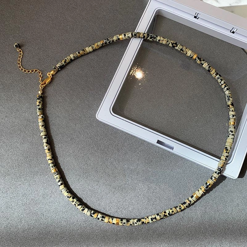 European And American Ins Natural Stone Colored Beaded Necklace Female