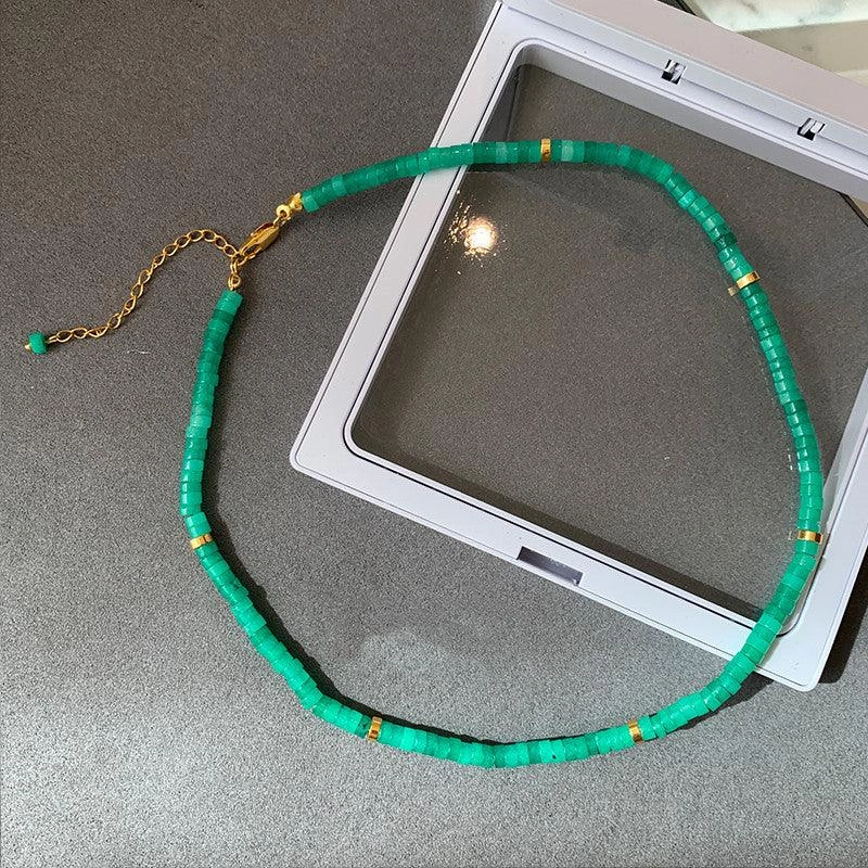 European And American Ins Natural Stone Colored Beaded Necklace Female