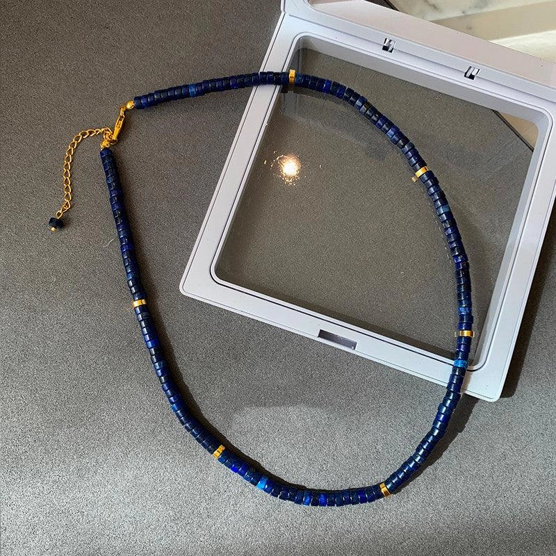 European And American Ins Natural Stone Colored Beaded Necklace Female