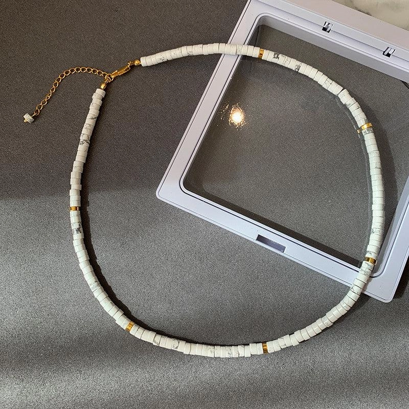 European And American Ins Natural Stone Colored Beaded Necklace Female