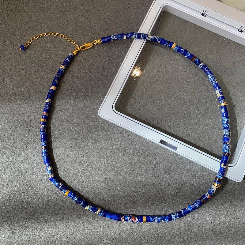European And American Ins Natural Stone Colored Beaded Necklace Female