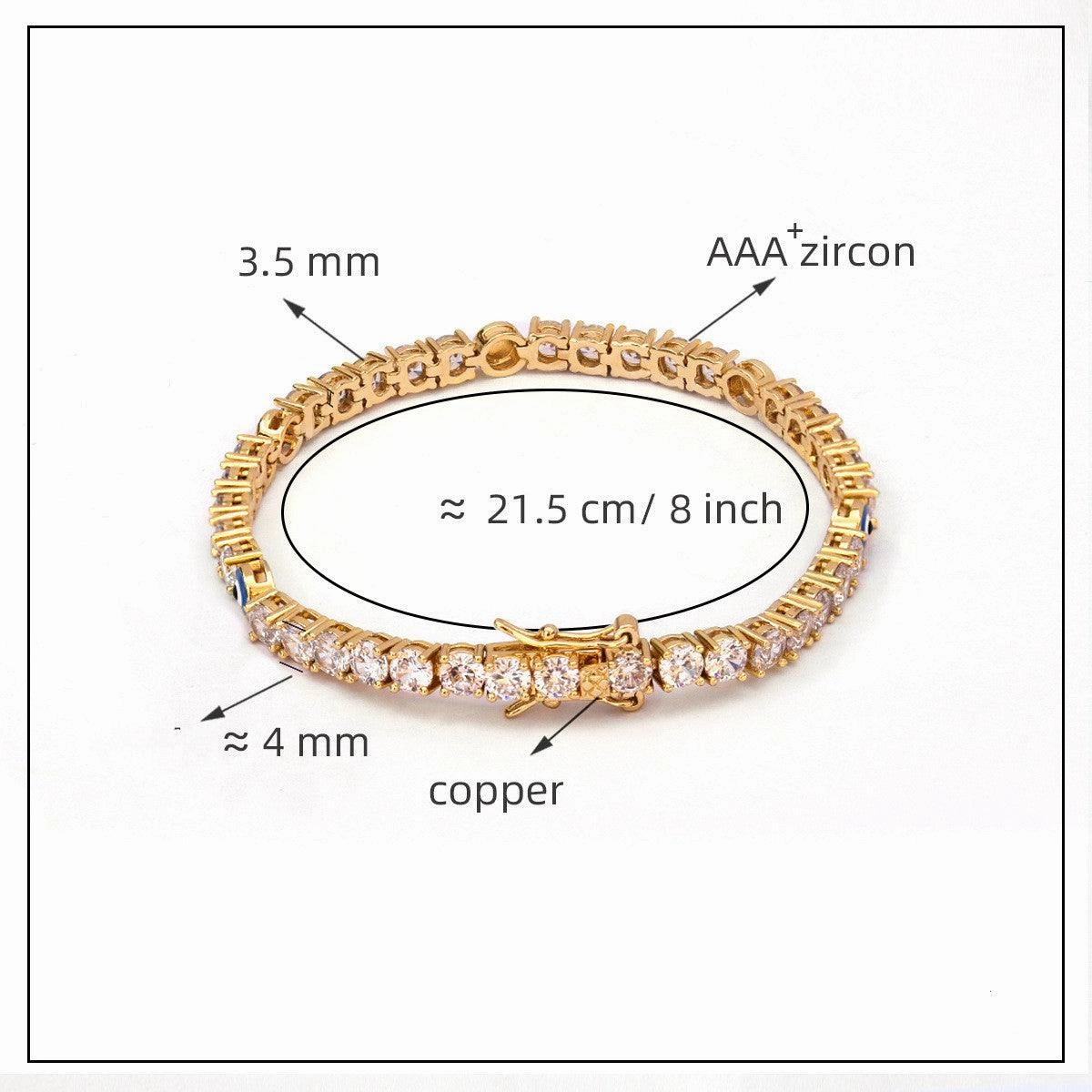 European And American Jewelry Tennis Chain Hip-hop Personality Bracelet