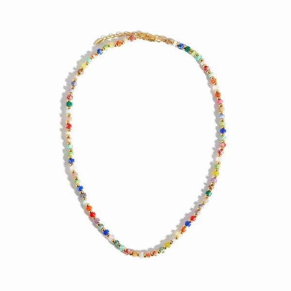 European And American Multi Gem Turquoise Shoushan Stone Necklace