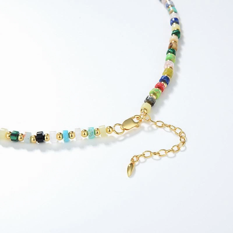 European And American Multi Gem Turquoise Shoushan Stone Necklace