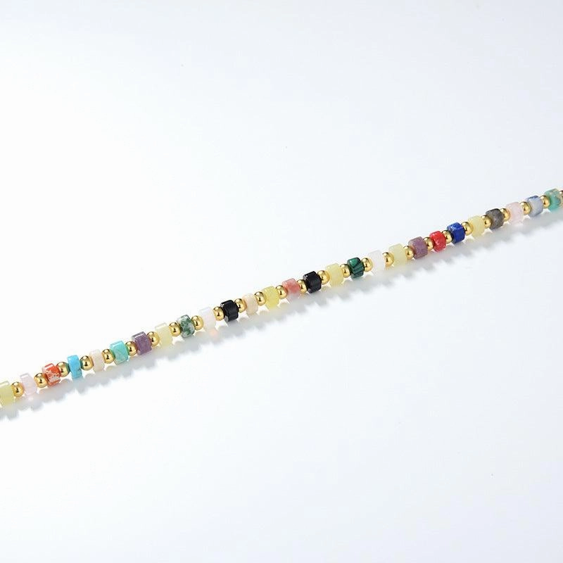 European And American Multi Gem Turquoise Shoushan Stone Necklace