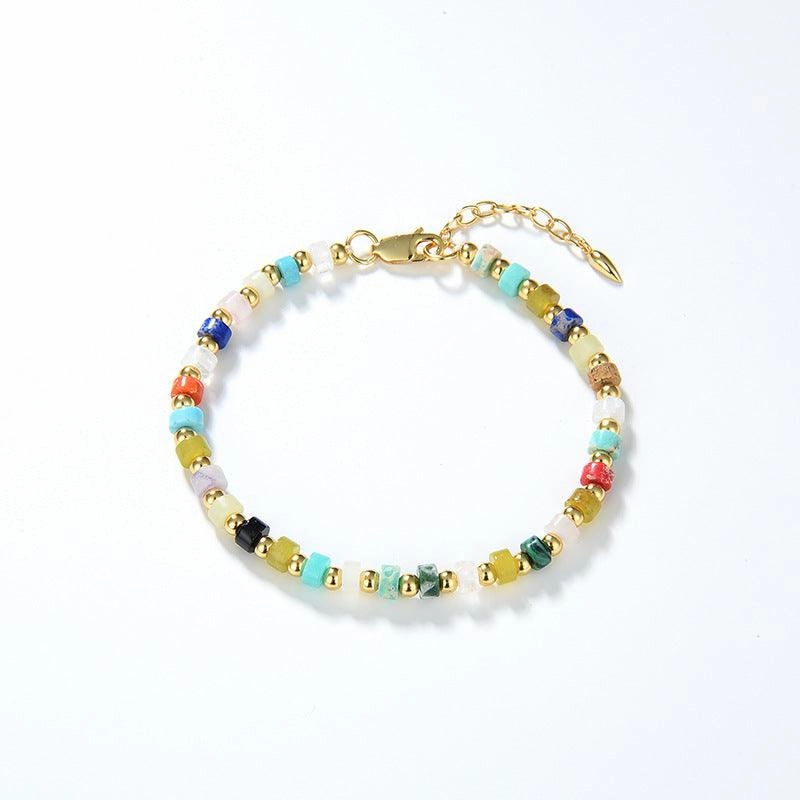 European And American Multi Gem Turquoise Shoushan Stone Necklace