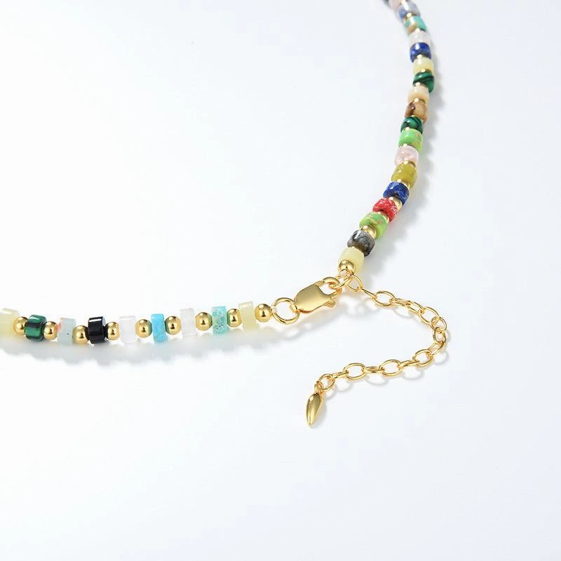 European And American Multi Gem Turquoise Shoushan Stone Necklace