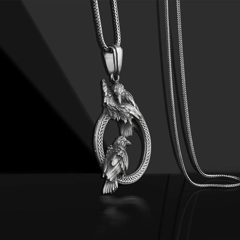 European And American Retro Men's Tide Necklace Bird's Nest Pendant Necklace