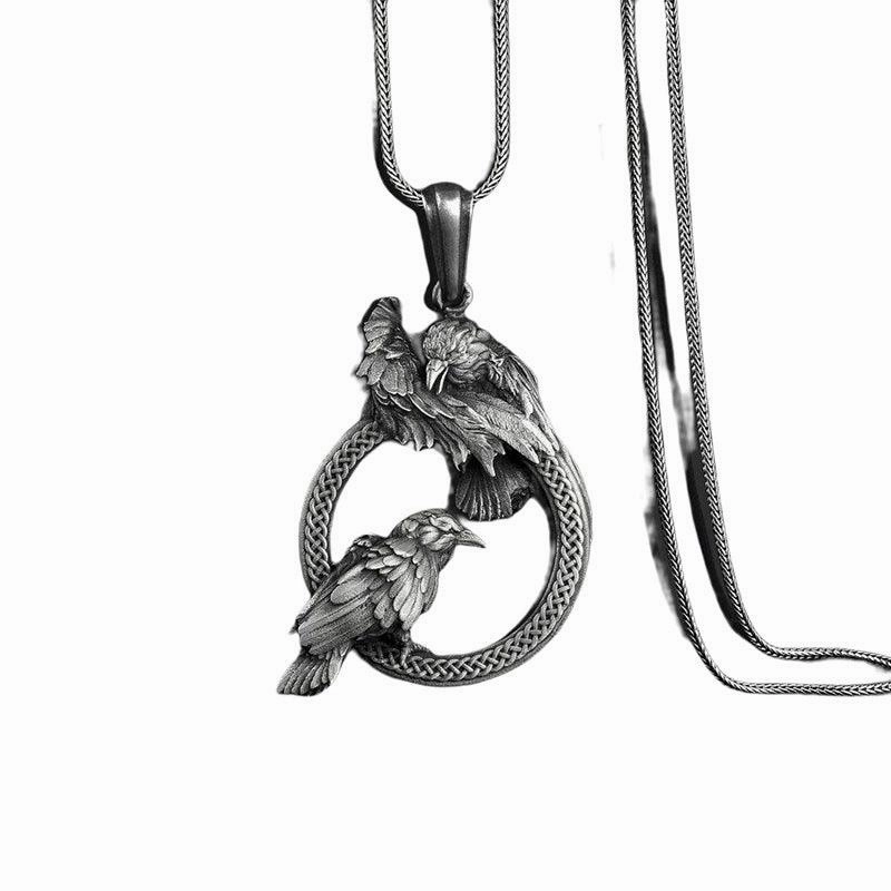 European And American Retro Men's Tide Necklace Bird's Nest Pendant Necklace